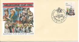 1982 Melbourne Cup Flemington Post Office Stamp Special Postmark 2 Nov 1982 Flemington Vic 3031 - Marcophilie
