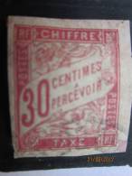 N°22 Timbre TAXE  De Colonie Française émissions Générales  30c Rouge Carmin Oblitéré Typographié Papier Teinté - Strafportzegels