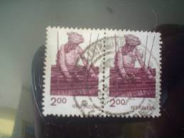 INDIA - 1983 - COPPIA USATO - Tessitura - Tissage - Weaver - 2.00 - Used Stamps