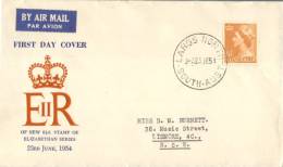 (101) FDC Cover - Queen's Head 6 1/2 D - Gebruikt