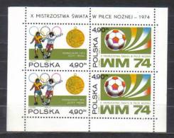 Poland Mi Bl 59 Soccer Championship Block 1974  MNH - 1974 – West Germany