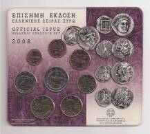 Official-Original-Authentic  Blister With All 2008 EURO Coins BU!! - Grecia