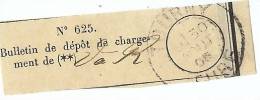 REF LPU11 - FRANCE - RECEPISSE DE DEPÔT OBLITERE A TOURNY 30/8/1905 - Ganze Bögen