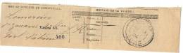 REF LPU11 - FRANCE - RECEPISSE DE CHARGEMENT DE VALEURS DESTINES EN AFRIQUE DU NORD OBLITERE A TOURNY 3/?/1904 - Hojas Completas