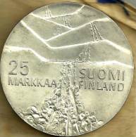 FINLAND 25 MARKKAA MOTIF FRONT SKIING WINTER OLYMPIC SPORT BACK 1978 AG SILVER UNC KM56 READ DESCRIPTION CAREFULLY !!! - Finlandia