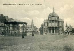 BELGIQUE - SAINT-GHISLAIN - CPA - Saint-Ghislain, Hôtel De Ville Et La Grand'Place - Saint-Ghislain