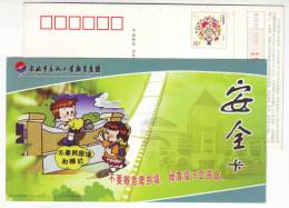 Don't Shin A Enclosure Or Fence,China 11 Yuyao Dongfeng Primary School Safety Education Advert Pre-stamped Card - Accidents & Road Safety
