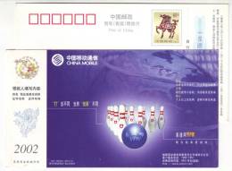 Bowling Sport,China 2002 China Mobile Zhangzhou Branch Service Advertising Pre-stamped Card - Petanque