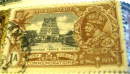 India 1935 Rameswaram Temple Madras Silver Jubilee 1a - Used - 1911-35 Roi Georges V