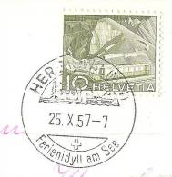 HERGISWIL Ferienidyll Am See (Bild?) Stempel 1957 - Hergiswil