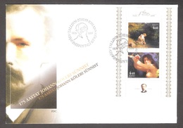 Painter 2001 Estonia M/sheet FDC 175th Anniv. J.Köler Mi BL15 - Desnudos