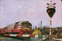 RAIL * RAILWAY RAILROAD * TRAIN DIESEL LOCOMOTIVE * BARRIER * HUNGARIAN STATE RAILWAYS * CALENDAR * MAV 1974 4 * Hungary - Petit Format : 1971-80