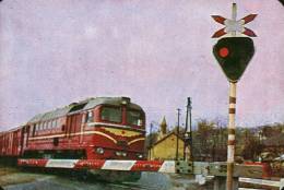 RAIL * RAILWAY RAILROAD * TRAIN DIESEL LOCOMOTIVE * BARRIER * HUNGARIAN STATE RAILWAYS * CALENDAR * MAV 1974 4 * Hungary - Small : 1971-80