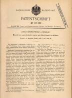 Original Patentschrift - J. Bromowicz In Krakau , 1899 , Maschine Für Breitsaat , Saat , Landwirtschaft !!! - Machines