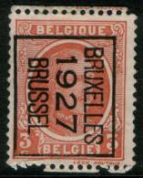 Belgium King Albert I, 3c 1922  Type , BRUXELLES 1927 BRUSSEL, Inverted Roller Precancel, No Gum - Rolstempels 1920-29