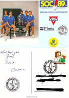 Table Tennis Sweden Special Cancel 1989 On Mailed Card - Tischtennis