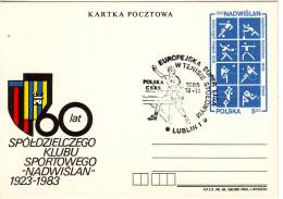 Table Tennis Poland Special Cancel 1986 On Card - Table Tennis