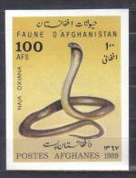 Afghan  Mi Bl 84 Snake Naja Oxiana , Cobra Block 1989  MNH - Serpenti