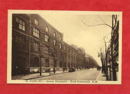 * PARIS-Avenue Parmentier. Ecole Communale(Enfant Avec Trotinnette,Automobiles) - Arrondissement: 11