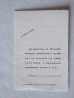 Faire-Part. Naissance Aerts-Guilliams. Dormaal 24 Janvier 1954. Clinique Ste-Anne. St.Trond. Sint Truiden. - Geburt & Taufe