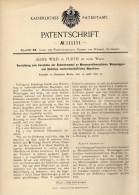 Original Patentschrift - A. Wild In Furth Im Wald , 1898 , Ausreißmaschine Für Moos , Wiesenegge , Landwirtschaft !!! - Machines