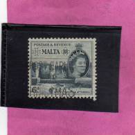 MALTA GREAT BRITAIN GRAN BRETAGNA 1956 QUEEN ELISABETH II NEOLITHIC TEMPLES TARXIEN - REGINA ELISABETTA TEMPLI USED - Malte (...-1964)