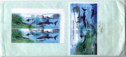 INDIA 2009 SHARK DOLPHIN Animal Fauna MS Mini Sheet Block Complete Cover - Storia Postale