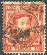 Ed 182 Alfonso XII 1876 10 Pts Bermellón Usado - Used Stamps