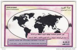 Kuwait, KUW-C-19B, Overseas Off Peak, World Map. - Koweït