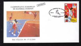 Women´s Handball European Championship,2000,MATCH YUGOSLAVIA - GERMANIA ,SPECIAL CACHET ON COVER ROMANIA. - Balonmano
