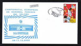 Women´s Handball European Championship,2000,MATCH ; HUNGARY - YUGOSLAVIA ,SPECIAL CACHET ON COVER ROMANIA. - Handball