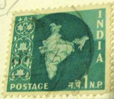 India 1957 Map Of India 1np - Used - Used Stamps