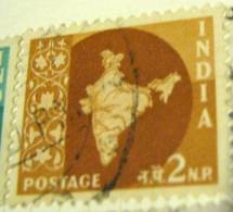 India 1957 Map Of India 2np - Used - Used Stamps