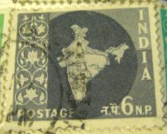 India 1957 Map Of India 6np - Used - Used Stamps