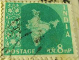 India 1957 Map Of India 8np - Used - Used Stamps