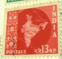 India 1957 Map Of India 13np - Used - Used Stamps