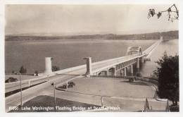 Seattle WA Lake Washington Floating Bridge Old Real Photo Postcard - Seattle