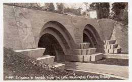 Seattle WA Entrance To Tunnels From Lake Washington Floating Bridge Old Real Photo Postcard - Seattle