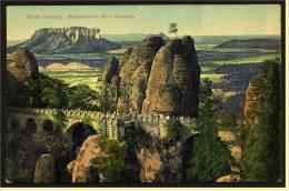 Bastei  -  Sächs. Schweiz  -  Basteibrücke Mit Lilienstein  -  Ansichtskarte Ca.1925    (1296) - Bastei (sächs. Schweiz)