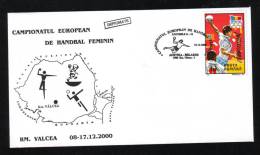 Women´s Handball European Championship,2000,MATCH ;AUSTRIA - BELARUS ,SPECIAL CACHET ON COVER ROMANIA. - Balonmano