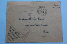 1942 Guerre Militaria Lettre F.M. Cachet Militaire Adjudant 29e Train 1é BRI + CAD Postal De Constantine RP Algérie - Brieven En Documenten