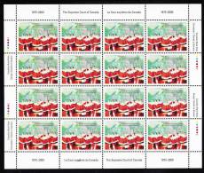 Canada MNH Scott #1847 Sheet Of 16 46c The Supreme Court Of Canada 125th Anniversary - Feuilles Complètes Et Multiples