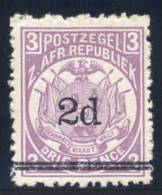 Transvaal 1887. 2d On 3d Mauve (p12½x12). SACC 199*, SG 194*. - Transvaal (1870-1909)