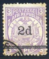 Transvaal 1887. 2d On 3d Mauve (p12½x12). SACC 199, SG 194. - Transvaal (1870-1909)