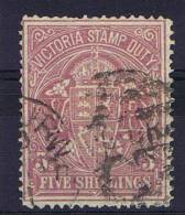 Victoria: 1879 Nr 23, 5 Shillings, Irregular Perforation - Gebruikt