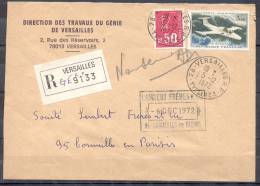 LETTRE  RECOMMANDEE   Cachet    VERSAILLES   Le 5 12 1972  Yvelines Avec Affranch Compose De 2 Timbres - Lettres & Documents