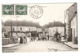 CPA - 58 - Nièvre : Entrains : La Place Saint Cyr : Animation , Attelage . Tampon Convoyeur - Other & Unclassified