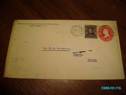 1909 USA POSTAL STATIONERY COVER FROM NEW YORK TO  RUSSIA  UKRAINE  ODESSA - 1901-20