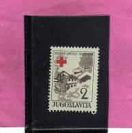 JUGOSLAVIA YUGOSLAVIA 1956 RED CROSS CROCE ROSSA CROIX ROUGE 2d MNH - Unused Stamps