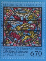 France 1994  : Série Artistique, Vitrail Roman De La Cathédrale Du Mans N° 2859 Oblitéré - Sonstige & Ohne Zuordnung